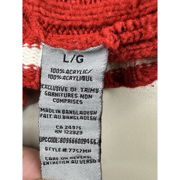 Vintage NHL Montreal Canadiens Knit Zip Up Sweater Mens L Red Full Zip Jacket - Picture 9 of 11